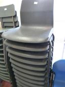 *Twelve Children's Tubular Framed Grey Plastic Stackable Chairs