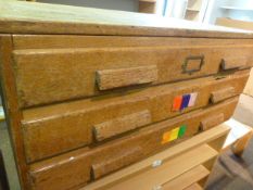 *Vintage Oak Three Drawer Unit ~89x66x41cm