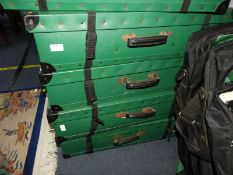 Four Green Picture Carrying Cases