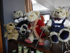 Four Collectible Bears plus Chairs