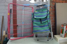Two Clothes Airers and a Shopping Trolley