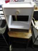 Small Wooden Side Table and a Bedside Drawer