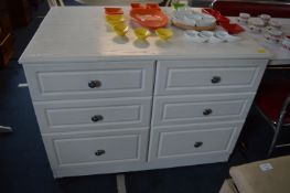 White Six Drawer Chest