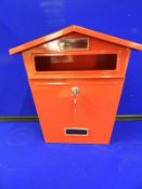 Red Metal Letter Box with Key