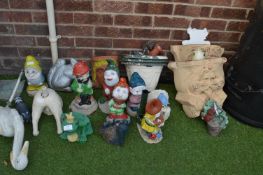 Quantity of Garden Ornaments; Gnomes, Frogs, etc.