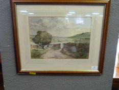 Framed Water Colour John E. Parkin - Country Scene