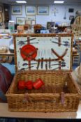 Wicker Picnic Hamper and Contents