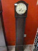 Vintage Oak Cased Grandmother Clock with Floral Face