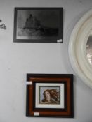 Hand Painted Tile and a Picture on Slate