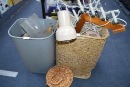 Two Containers of Household Items; Christmas Decor