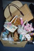 Box Containing Baskets, Artificial Flowers, etc.