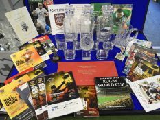 Collection of Sporting Memorabilia; Decanters, Whi