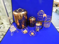 Selection of Copper Kitchen Items Including Bread