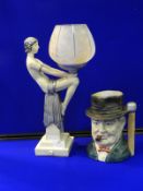 Decorative Ornament of Art Deco Lady, and a Winsto