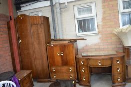 Vintage bedroom Suite; Wardrobe, Dressing Table, a