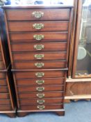 Mahogany Twelve Drawer Cassette Storage Unit