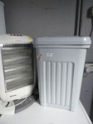 Laundry Basket and a Halogen Heater