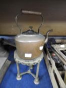 Vintage Copper Kettle on Stand
