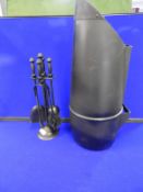 Large Plastic Coal Scuttle and a Metal Companion S