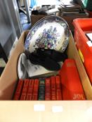 Box Containing Books, New Shoes, and Meat Plates,