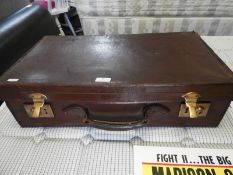 Small Vintage Leather Suitcase