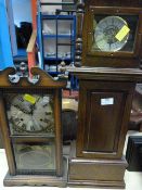 Miniature Grandfather Clock and a Mantel Clock
