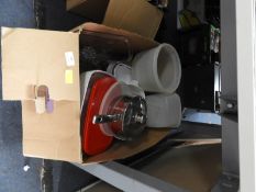 Box Containing Kitchen Items, Dishes, Storage Pots