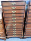 Mahogany Six Drawer Cassette Storage Unit