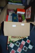 Board Games; Trivial Pursuit, Meccano, Mini Pool,