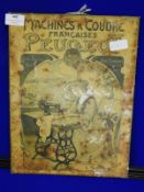 Vintage Style Metal Plaque of a Lady Sewing