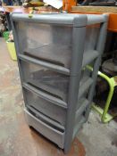 Four Drawer Plastic Storage Unit with Small Quanti