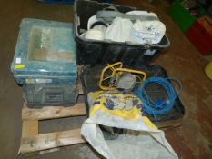 *Mixed Pallet of Empty Toolboxes, Hardhats, Site L