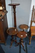 Reproduction Plant Stand and Three Wine Tables