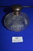Cut Glass Scent Bottle with Silver Top