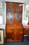 Victorian Mahogany Astral Glazed Bureau Bookcase