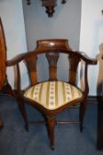 Edwardian Inlaid Corner Chair