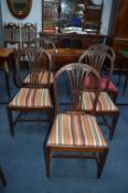 Set of Five Edwardian Mahogany Dining Chairs with Carved Design