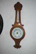 Oak Framed Aneroid Barometer