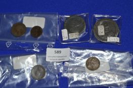 Older Coinage Including George III 1797 Penny, 1797 Twopence, Farthing, etc.