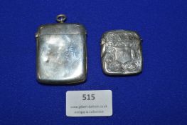 Two Hallmarked Silver Vesta Cases