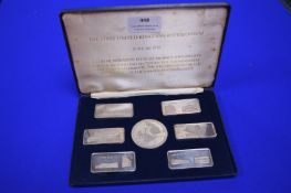1975 UK Commemorative Sterling Silver Medals and Ingots ~7_1/2oz total