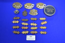 Military Cap Badges, Silver Fob, etc.