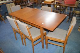 Retro Extending Dining Table with Five Chairs