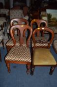 Four Victorian Balloon Back Dining Chairs