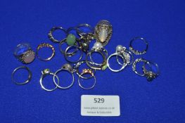 Twenty Assorted 925 Sterling Silver Rings