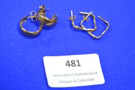 Two Pairs of 9k Gold Earrings ~5.1g total