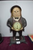 Reproduction Cast Iron Clock of John Bull by Bradley & Shubb