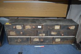 Pine Bank of Drawers