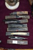 Eight Victorian Cutthroat Razors