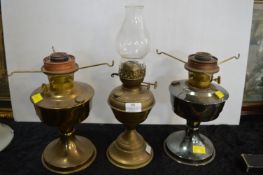 Three Brass Oil Lamps